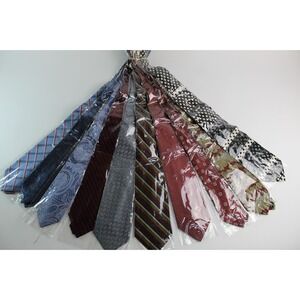 Lot of 10 Neck Ties Various Brands & Patterns Silk Jos A Bank Gap DKNY Claiborne